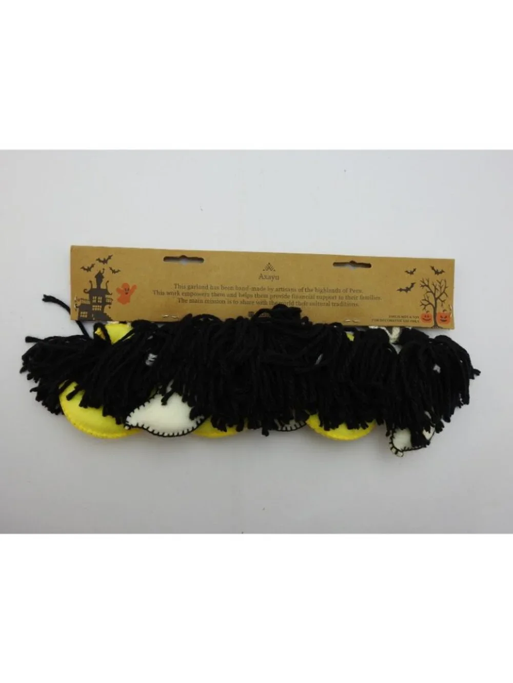 Axayu Handmade In Peru Halloween Ghost Moon Garland 7 Ft Felt Witch Hat Decor